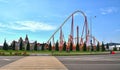 Sochi, Russia - June 6. 2018. roller coaster Snake Gorynych in Sochi Park, which entered TOP-25 of best parks in Europe