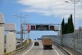 Sochi, Russia - June 2 2018. speed control is being conducted - information board on the A-147 highway Royalty Free Stock Photo