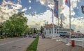 SOCHI, RUSSIA - MAY 14, 2016: Rotunda near seaport.