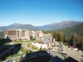 Sochi, Russia - 13 October 2019. View of the mountain Olympic village in Krasnaya Polyana