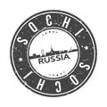 Sochi Russia Round Stamp Icon Skyline City Design Badge Rubber.