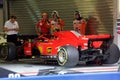 Kimi Raikkonen Bolide of Scuderia Ferrari. Formula One. Sochi Russia. Royalty Free Stock Photo