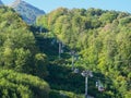 SOCHI, RUSSIA - SEPTEMBER 16, 2020: Mountain lift in ski resort Krasnaya Polyana.