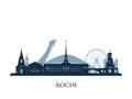 Sochi skyline, monochrome silhouette.