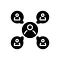 Black solid icon for Sociable, folksy and communicative