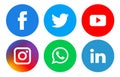 social media icons set of solid round Royalty Free Stock Photo