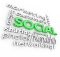 Social 3d Words Background Business Marketing Royalty Free Stock Photo