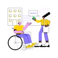 Social adaptation of disabled people abstract concept vector illustration.