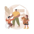 Social adaptation of disabled people abstract concept vector illustration.