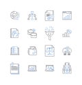 Social Analytics line icons collection. Insights, Metrics, Dashboards, Engagement, Monitoring, Measurement, Analytics