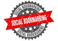 Social bookmarking stamp. social bookmarking grunge round sign. Royalty Free Stock Photo