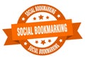 social bookmarking round ribbon isolated label. social bookmarking sign.