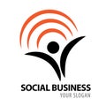 Social business icon logo