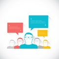 Social business media network vector illustration speech bubbles