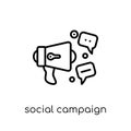 social campaign icon. Trendy modern flat linear vector social ca