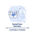 Social care services light blue concept icon Royalty Free Stock Photo