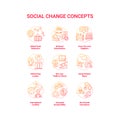 Social change concept icons set