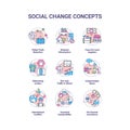 Social change concept icons set
