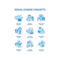 Social change concept icons set