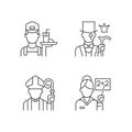 Social class type linear icons set