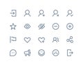 Social and communication icons. Line series