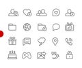 Social Communications Icons // Red Point Series Royalty Free Stock Photo