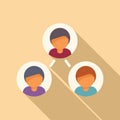 Social community human group icon flat vector. Team society Royalty Free Stock Photo