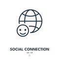 Social Connection Icon. Interaction, Communication, Networking. Editable Stroke. Vector Icon