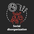 Social disorganization chalk concept icon. Behavioral problems idea. Crimes against humanity, discrimination. Social Royalty Free Stock Photo