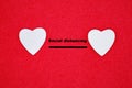 Social distance concept, valentines day and love. Royalty Free Stock Photo