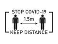 Social distance icon, safety distance, measure protection from spread coronavirus, people isolation from coronavirus