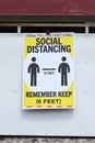 Social Distance Illustrated Sign