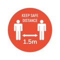 Social distance meter icon. Keep distance corona virus safe quarantine. Coronavirus safety sign