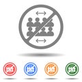 Social distance no public contact sign icon vector