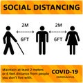 Social Distance Pictogram Notice to encourage people to practice social distancing vector illustration