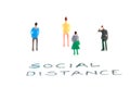 Social distance text showing concept of social distancing during Covid 19 pandemic