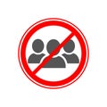 Social distancing avoid crowds icon. No crowd sign. Vector illustration. EPS 10