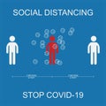 Social Distancing background design Royalty Free Stock Photo