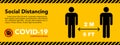 Social distancing banner. Keep the 2 meter distance. Coronovirus epidemic protective Royalty Free Stock Photo