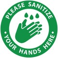 Please sanitize your hands here