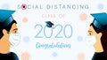 Social distancing concept with students 2020