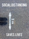 Social distancing coronavirus concept - social distance to slow stop the spread of the virus - stock