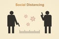 Social distancing during coronavirus outbreak and pandemic. People keep safety distance in public place to protect from COVID-19