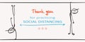 Social distancing Covid-19 banner sport stick figures Royalty Free Stock Photo