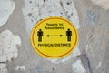 Social distancing floor sign