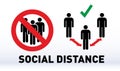 Social distancing icon. Keep Your Distance Keep t. Avoid crowds. Coronovirus epidemic protective. Vector illustration Royalty Free Stock Photo