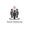 Social distancing icon - Quarantine measures sign-Vector illustration template