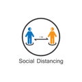 Social distancing icon - Quarantine measures sign-Vector illustration template