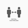 Social distancing icon, safe distancing vector