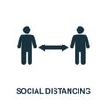 Social Distancing icon. Simple element from new normality collection. Filled monochrome Social Distancing icon for